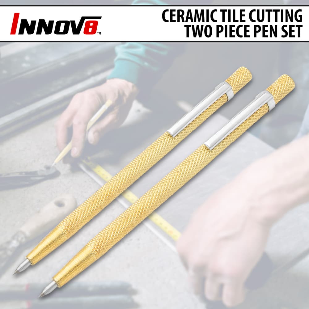 Full image of the Innov8 Ceramic Tile Cutting Two Piece Pen Set. image number 0