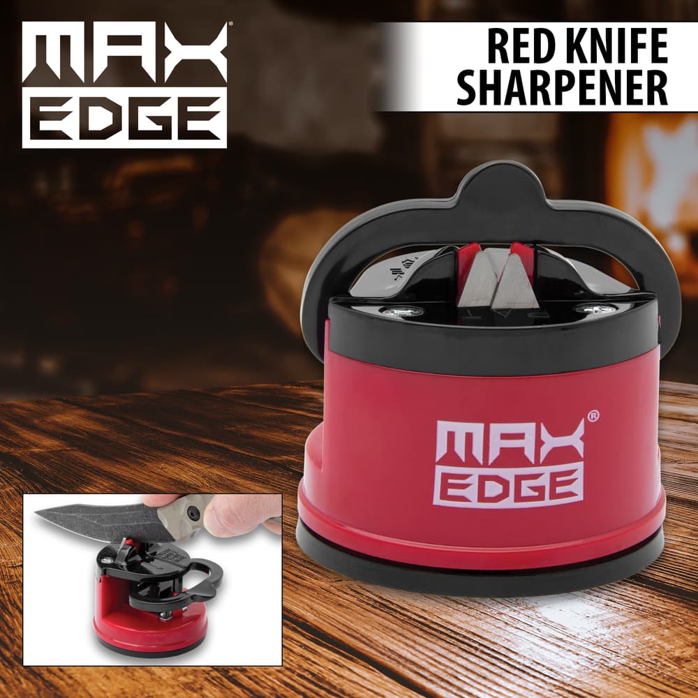 Full image of the Max Edge Red Knife Sharpener. image number 0