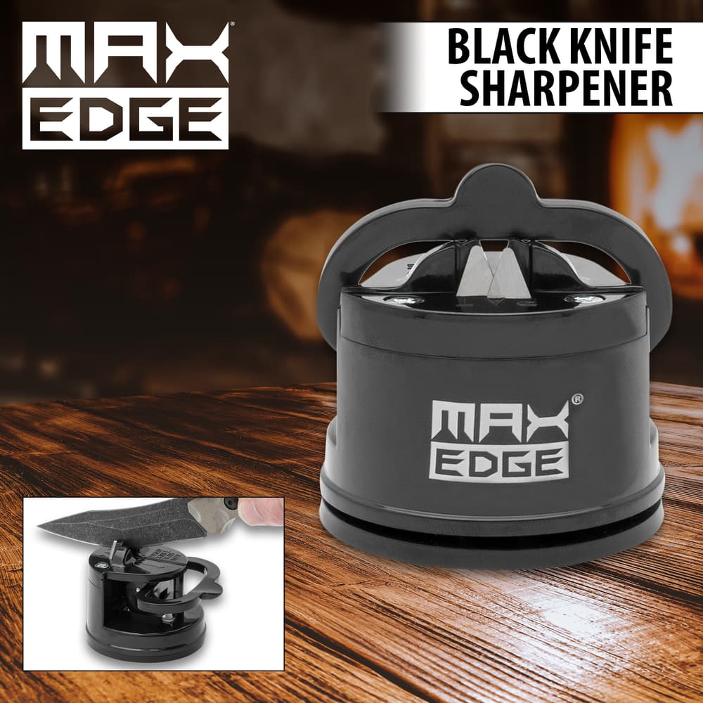 Full image of the Max Edge Black Knife Sharpener. image number 0