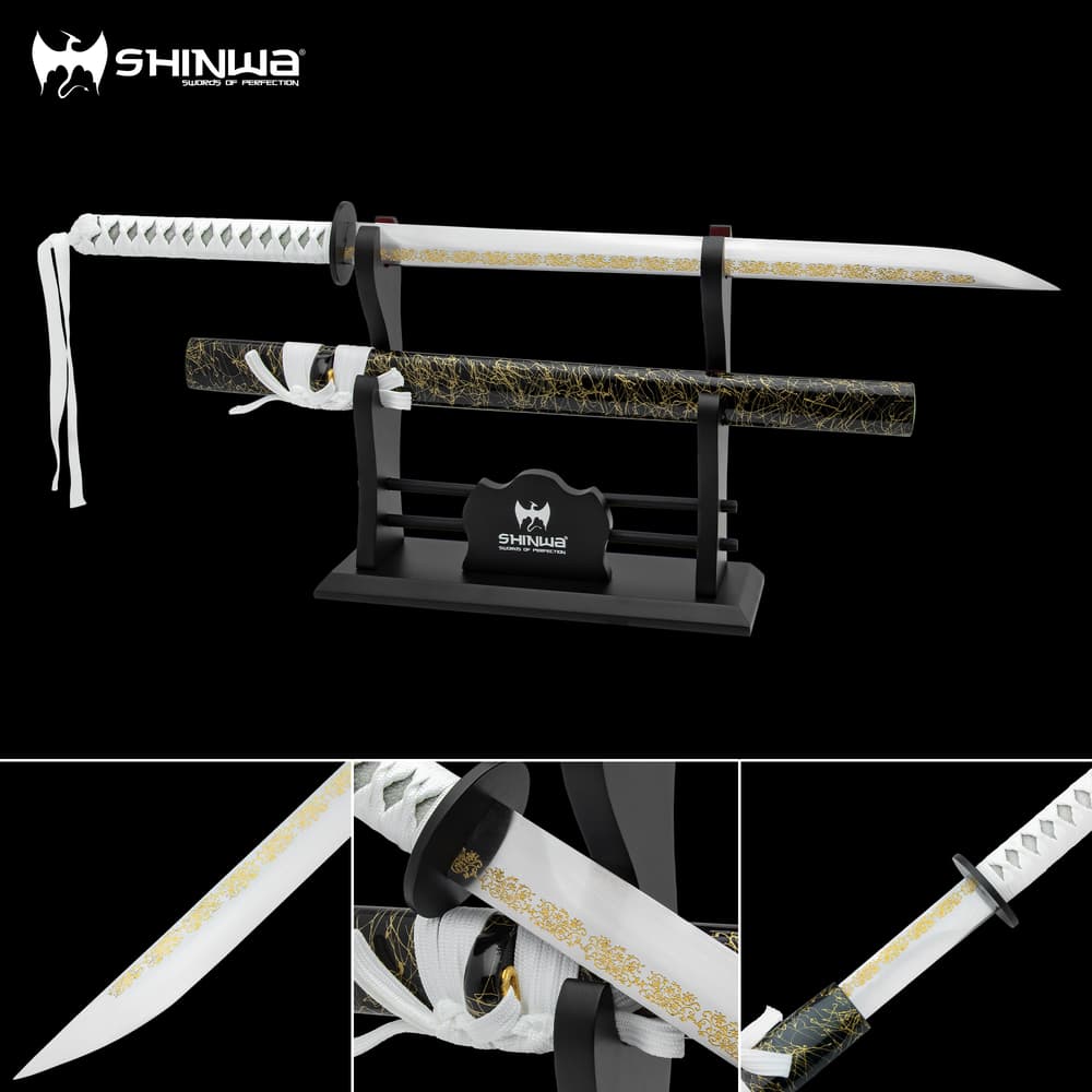 Different views of the Shinwa White Emperor Samurai Short Sword image number 0