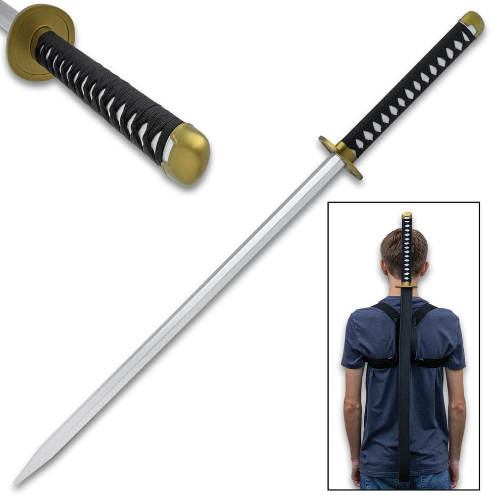 Different views of the Anime Aki Hayakawa Sword shown including in its scabbard image number 0