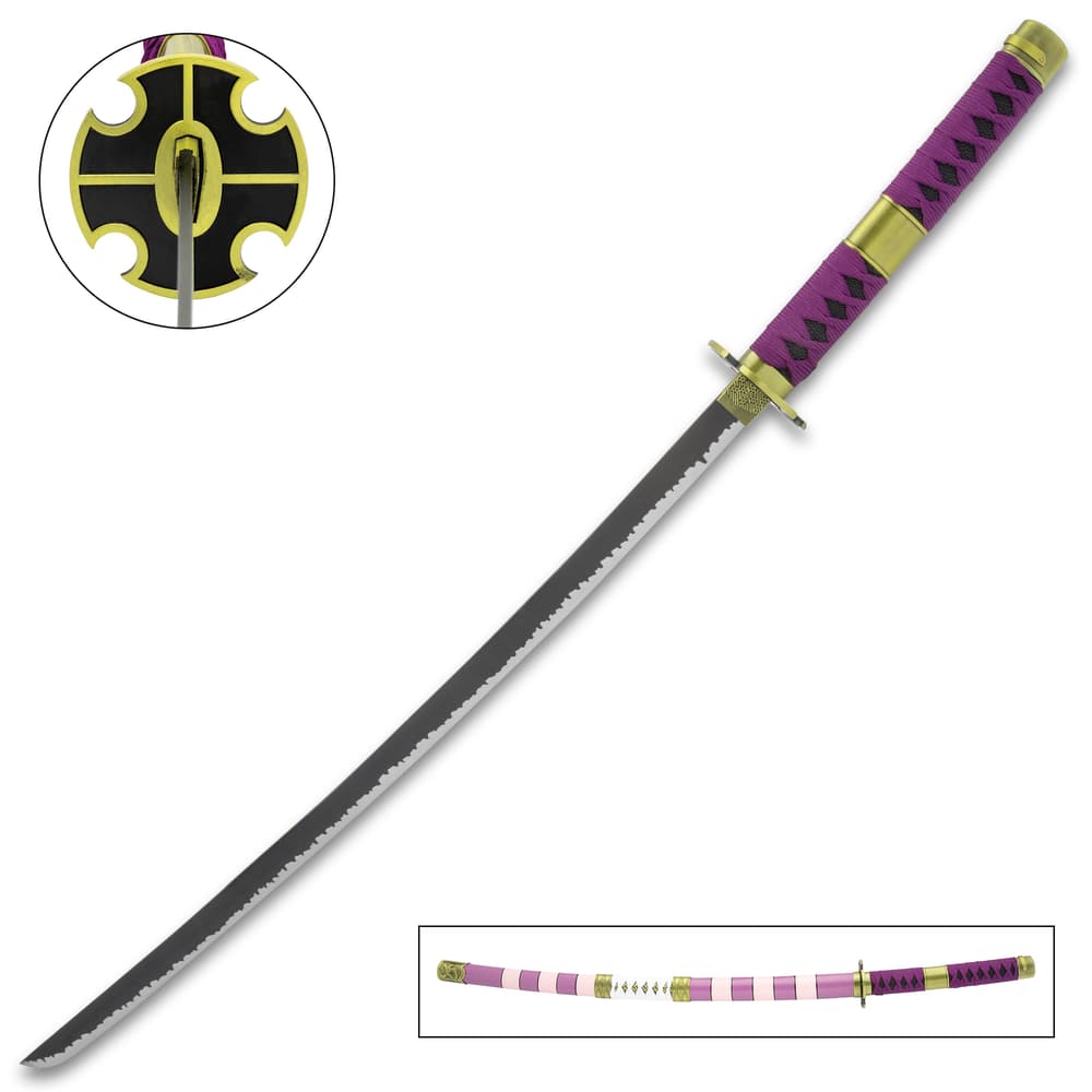 Monkey D. Luffy's Nidai Kitetsu Katana and in scabbard. image number 0