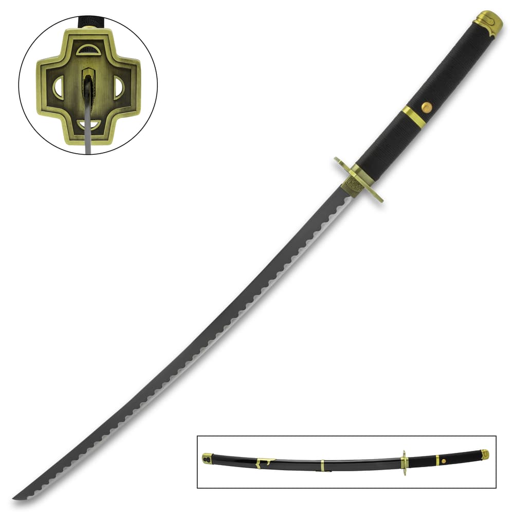 Roronoa Zoro's Yubashiri Black Katana and in its scabbard. image number 0