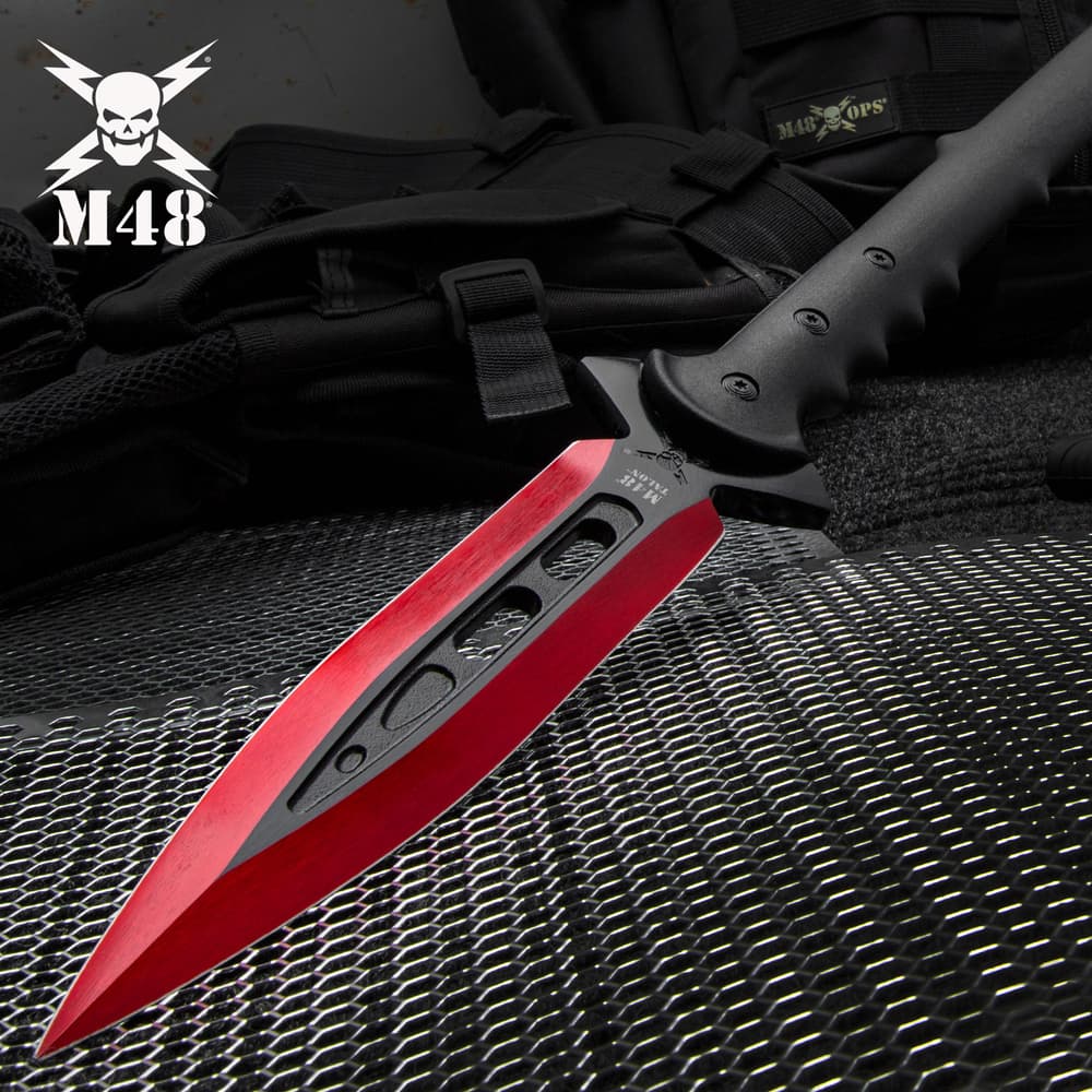 Measuring in at a whopping 44 1/8” from end to end, the M48 Kommando Red Talon Survival Spear from United Cutlery is impressive image number 0