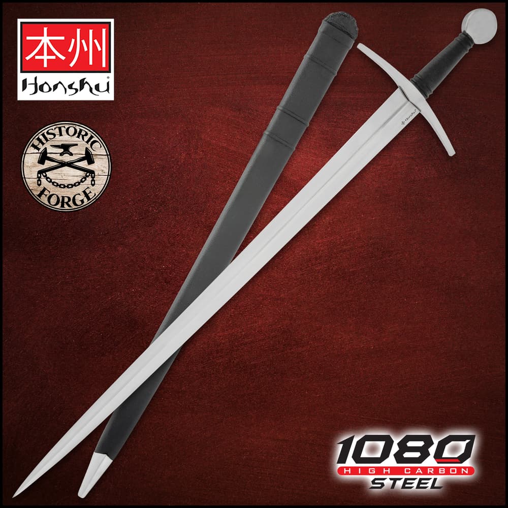 The Honshu Historic Forge 15th C. Arming Sword and scabbard. image number 0