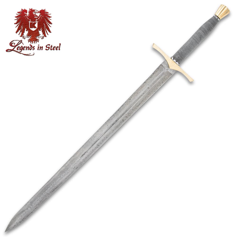 Damascus Handmade Custom Damascus Steel Cross Sword KING Viking sword 