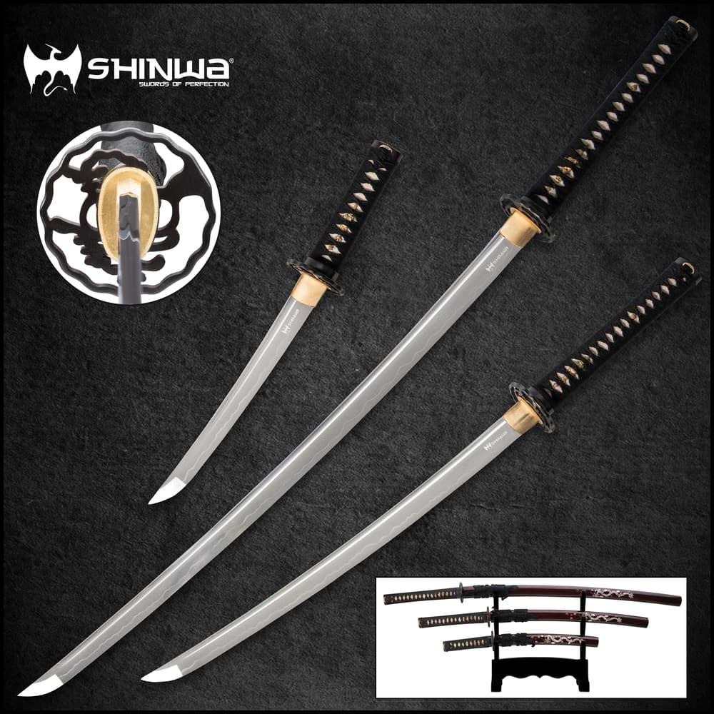 Shinwa Pearl Maroon Samurai Sword Set image number 0