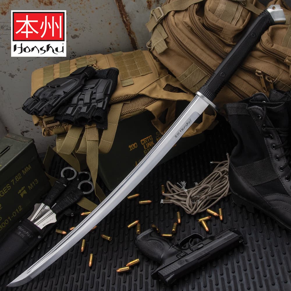 Hand Forged Japanese Black Carbon Blade Ninja Wakizashi Samurai Sword Full Tang 