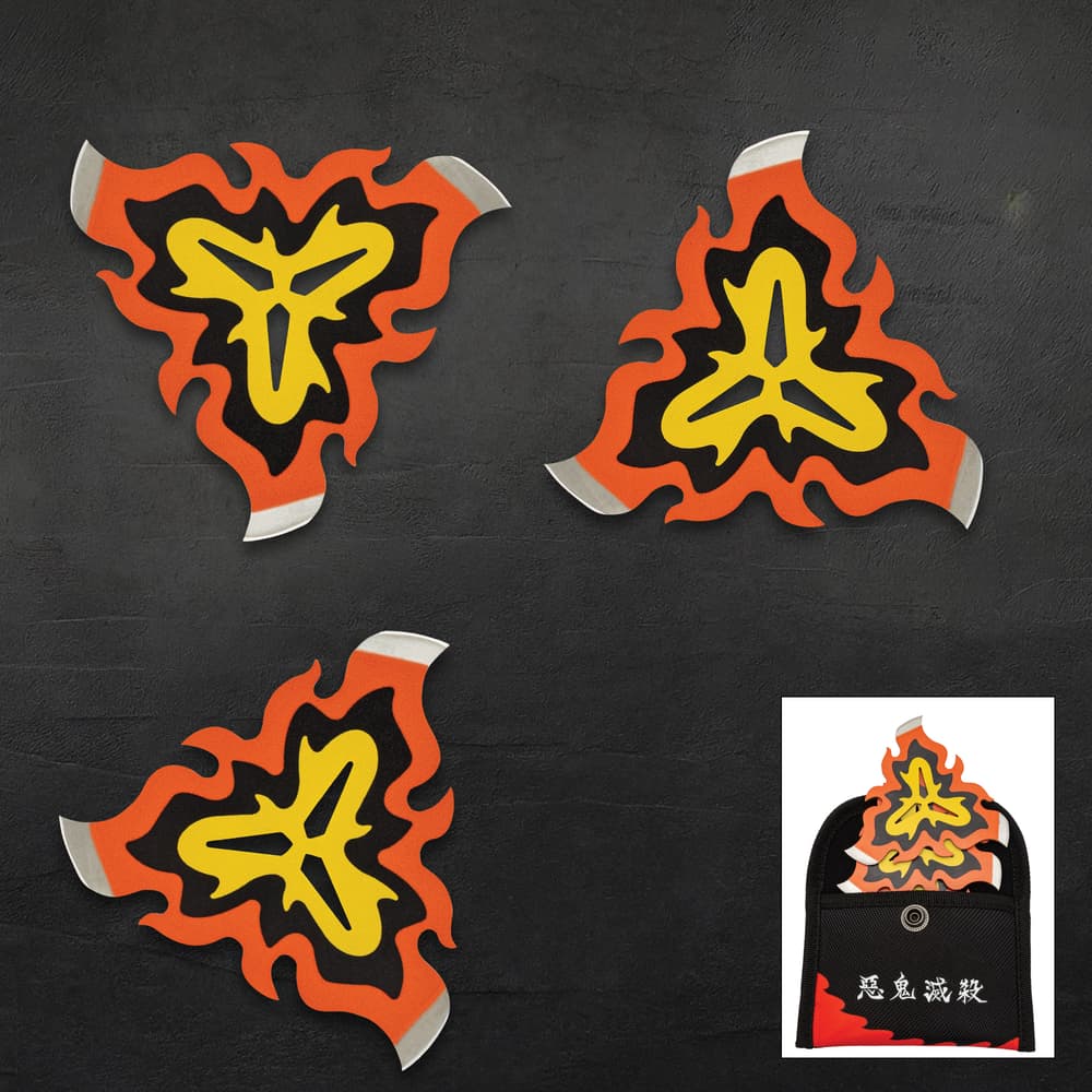 Full image of the Rengoku 3Pc Throwing Star Set. image number 0