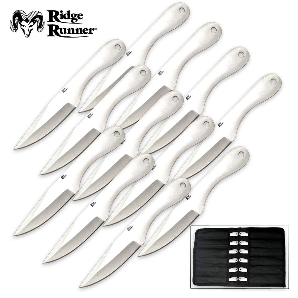 Ridge Runner 12 Ninja Throwing Knives Set with Sheath image number 0