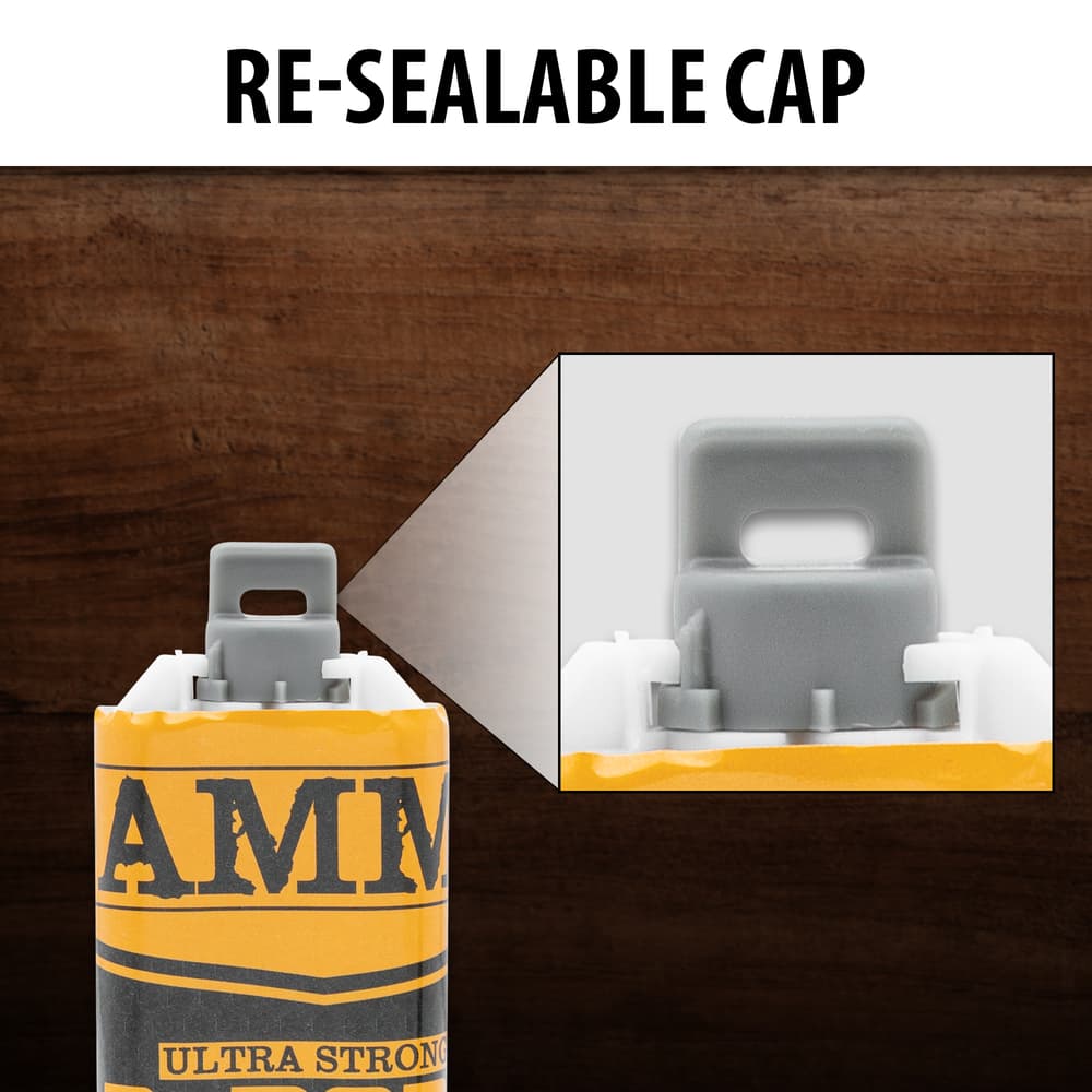 Close up image of the Ultra Strong 2 Part Repair Glue re-sealable cap. image number 1