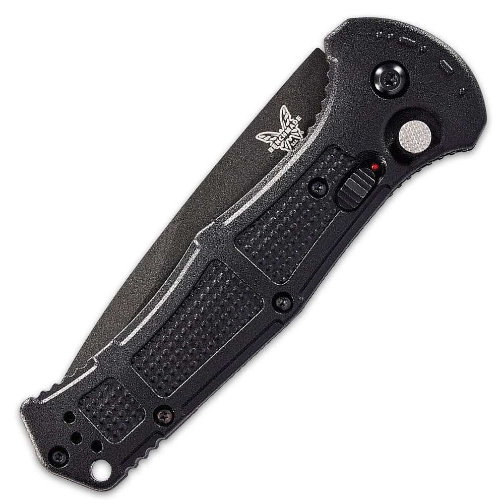 The 5” grippy, textured handle is constructed of black Grivory and it has a deep-carry, reversible pocket clip image number 1