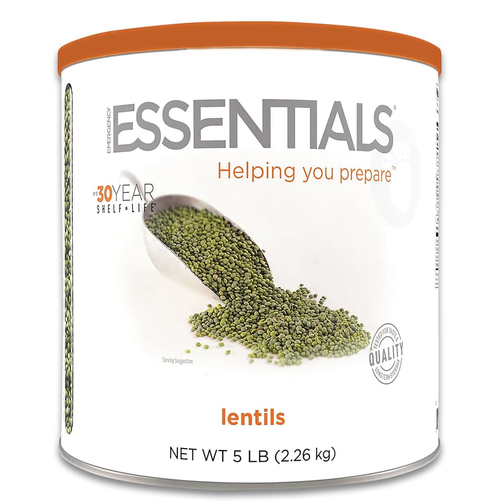 The lentils are packaged in a #10 steel can image number 1