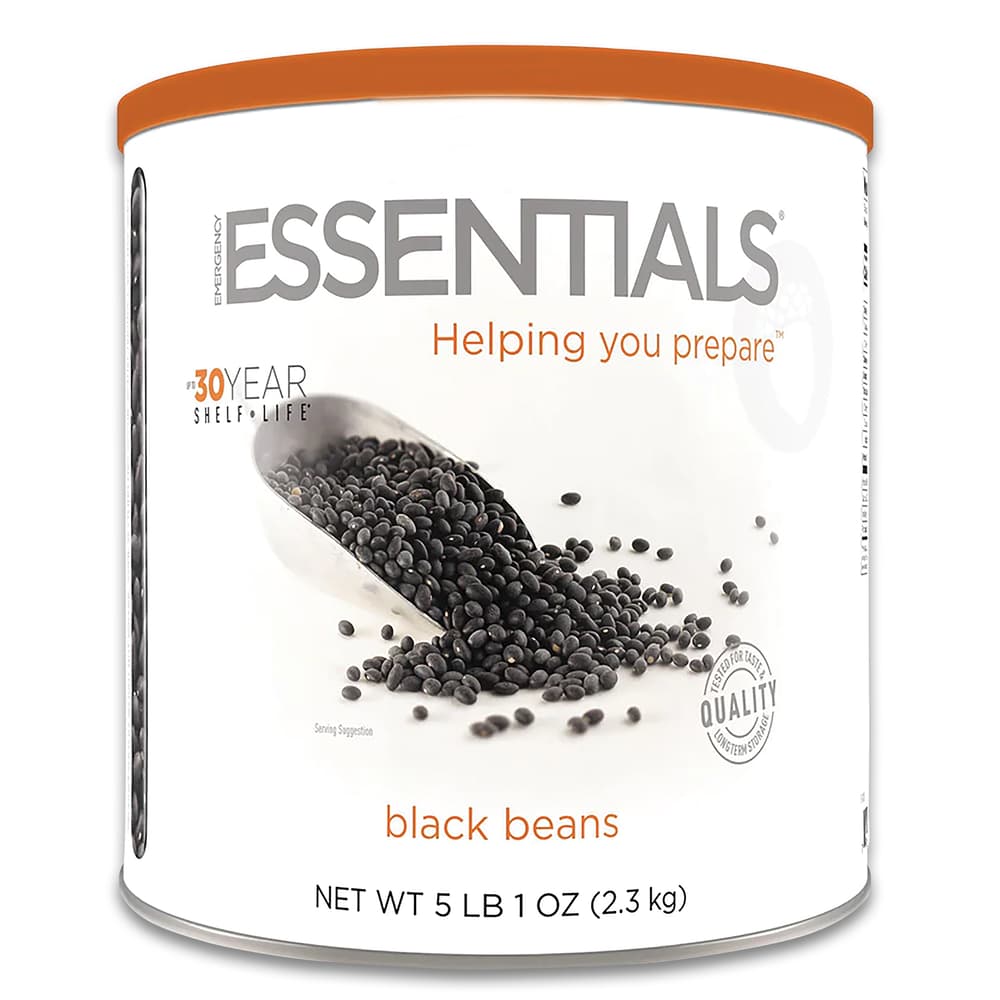 The black beans in their steel can image number 1