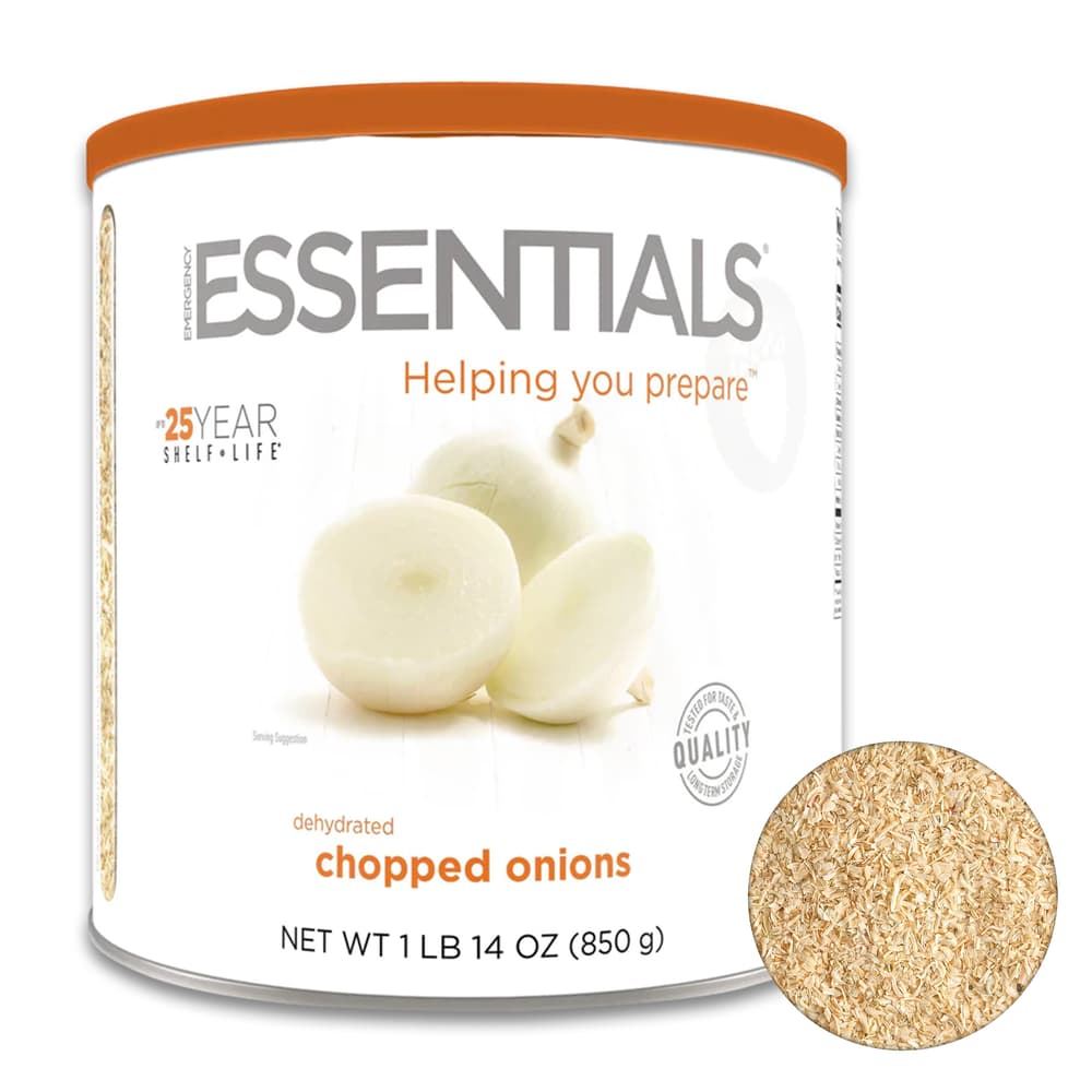 The dehydrated onions shown in the can image number 1
