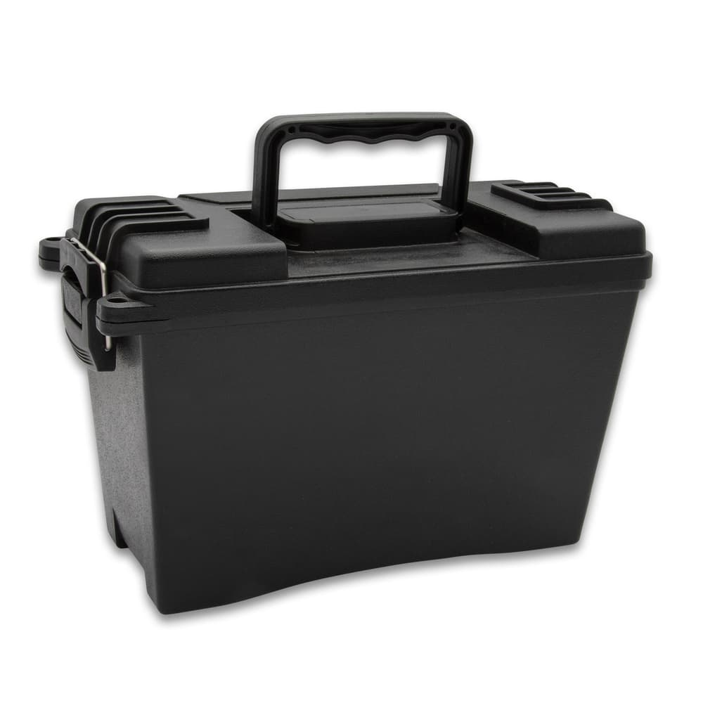 All of the supplies are neatly packed in a hard plastic, ammo can style case that has a handle on top and secure latches image number 1