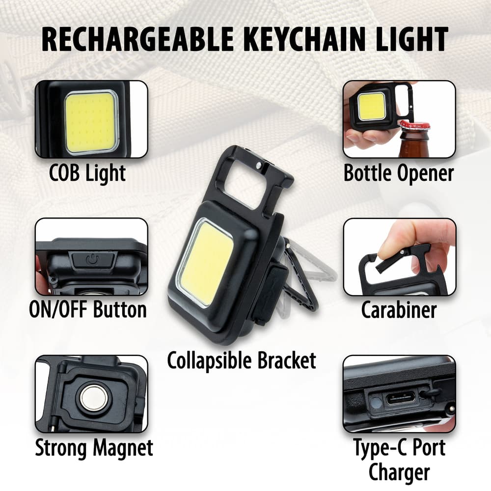 The variety of features the key chain light has image number 1