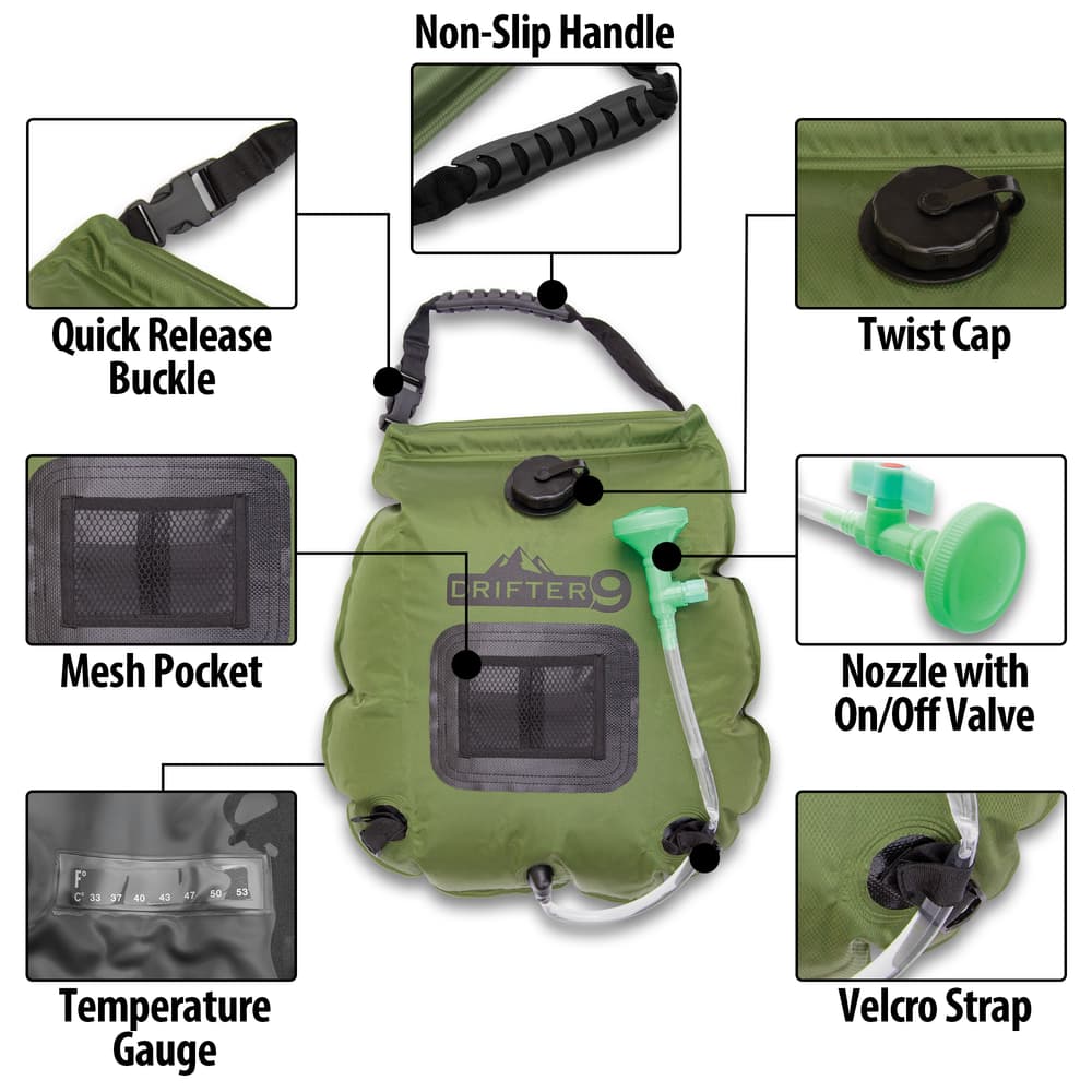 Details and features of the Portable Shower. image number 1