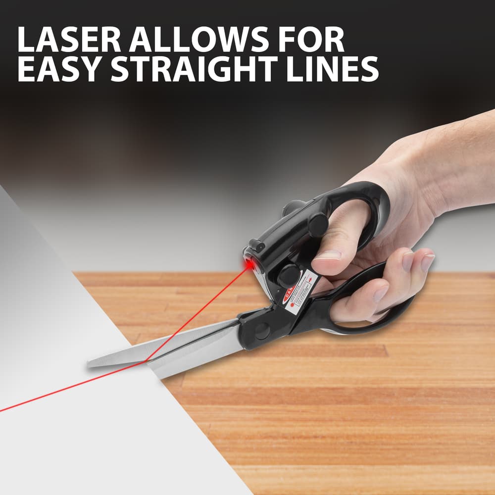 Full image showing how the Laser Guarded Scissors allows for easy straight lines. image number 1