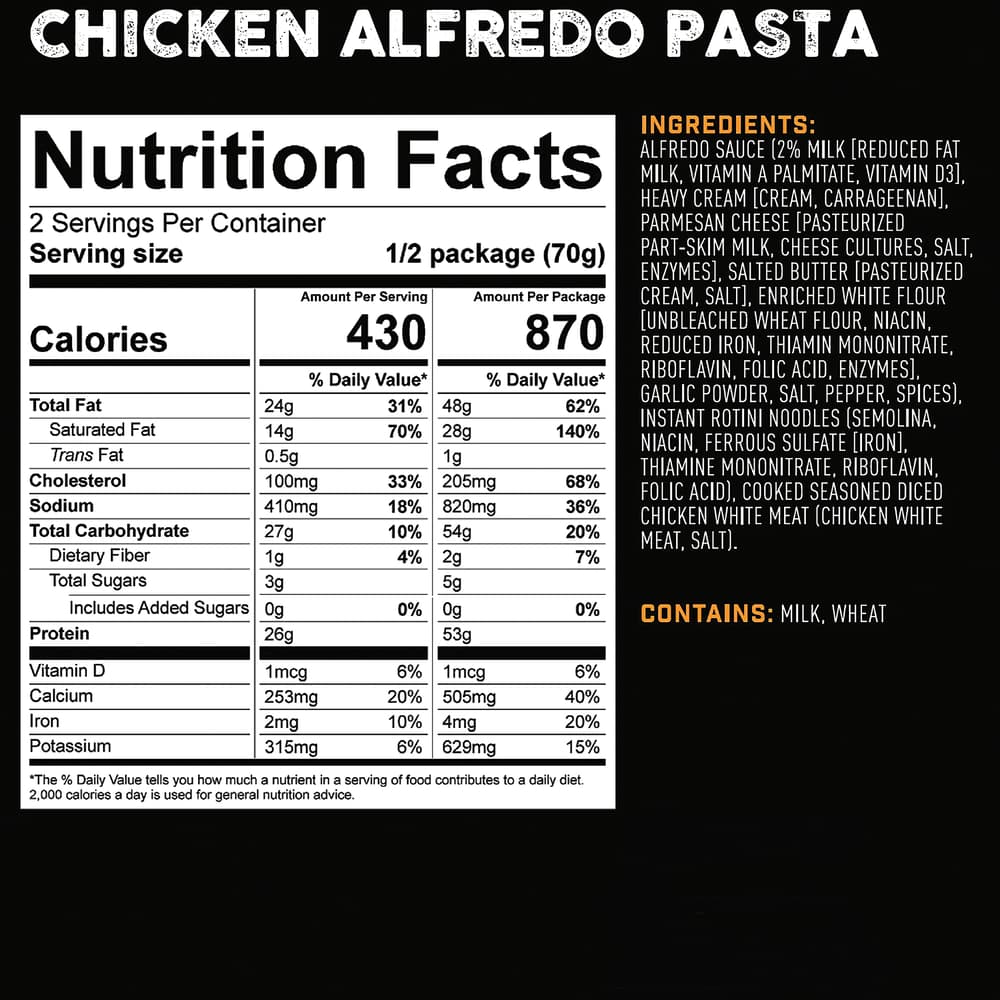 The nutrition information shown on the back of the package image number 1