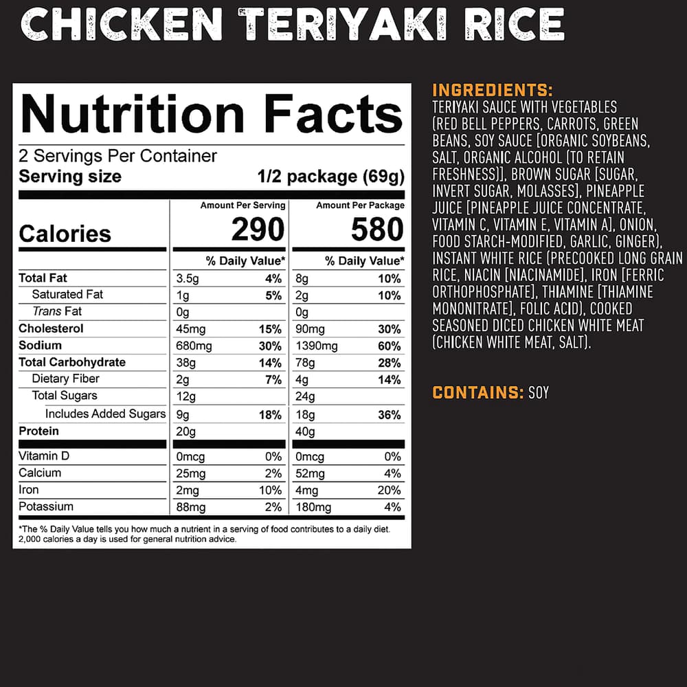 Nutrition values shown on the package image number 1