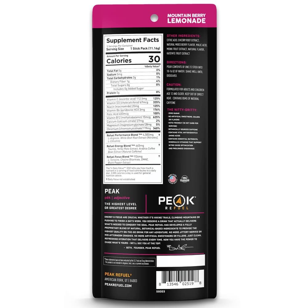 The back of the package with the nutrition information image number 1