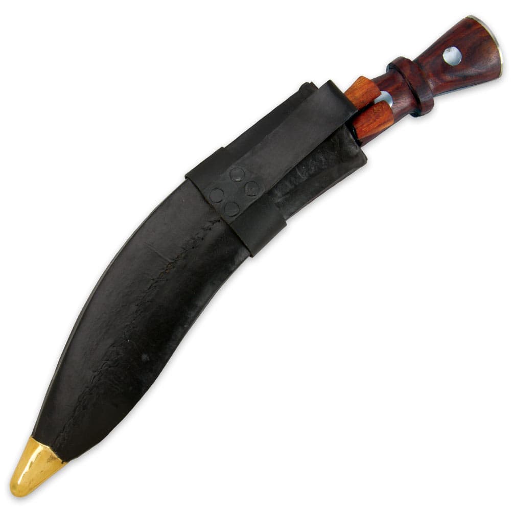 Genuine Gurkha Kukri with Traditional Accessory Knives and Leather Sheath image number 1