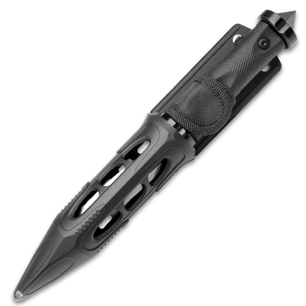 United Cutlery Cyclone Boot Knife With Custom Vortec Sheath - Cast Stainless Steel Blade, Piercing Point, Reinforced Nylon Handle - Length 10 1/2” image number 1