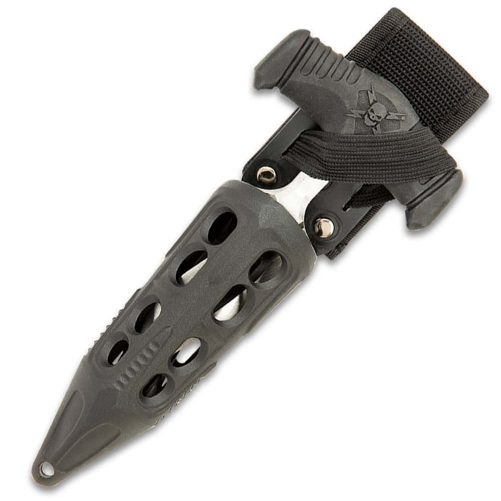 The 7 3/8” overall push dagger fits securely in a tough Vortec belt sheath so that its readily available when needed image number 1