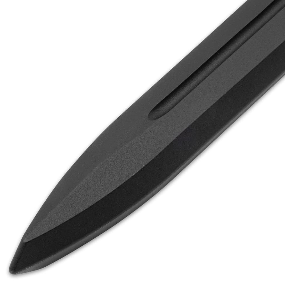 Close up image of the polypropylene blade of the Crusader Quillon Training Dagger. image number 1
