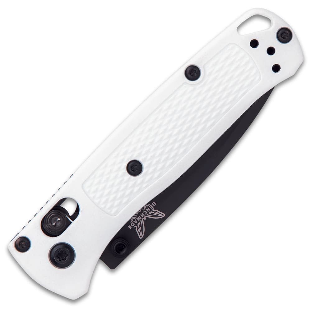 The 3 7/10” handle is made of white Grivory and features a mini, deep-carry reversible pocket clip and a lanyard hole image number 1