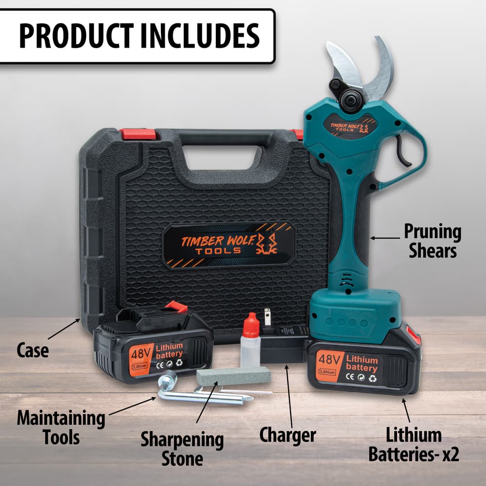 The tree trimmer shown with its case and accessories image number 1