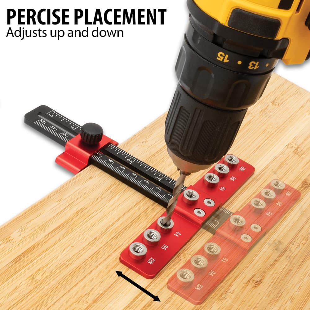 Full image showing the precise placement of the Hardware Doweling Tool. image number 1