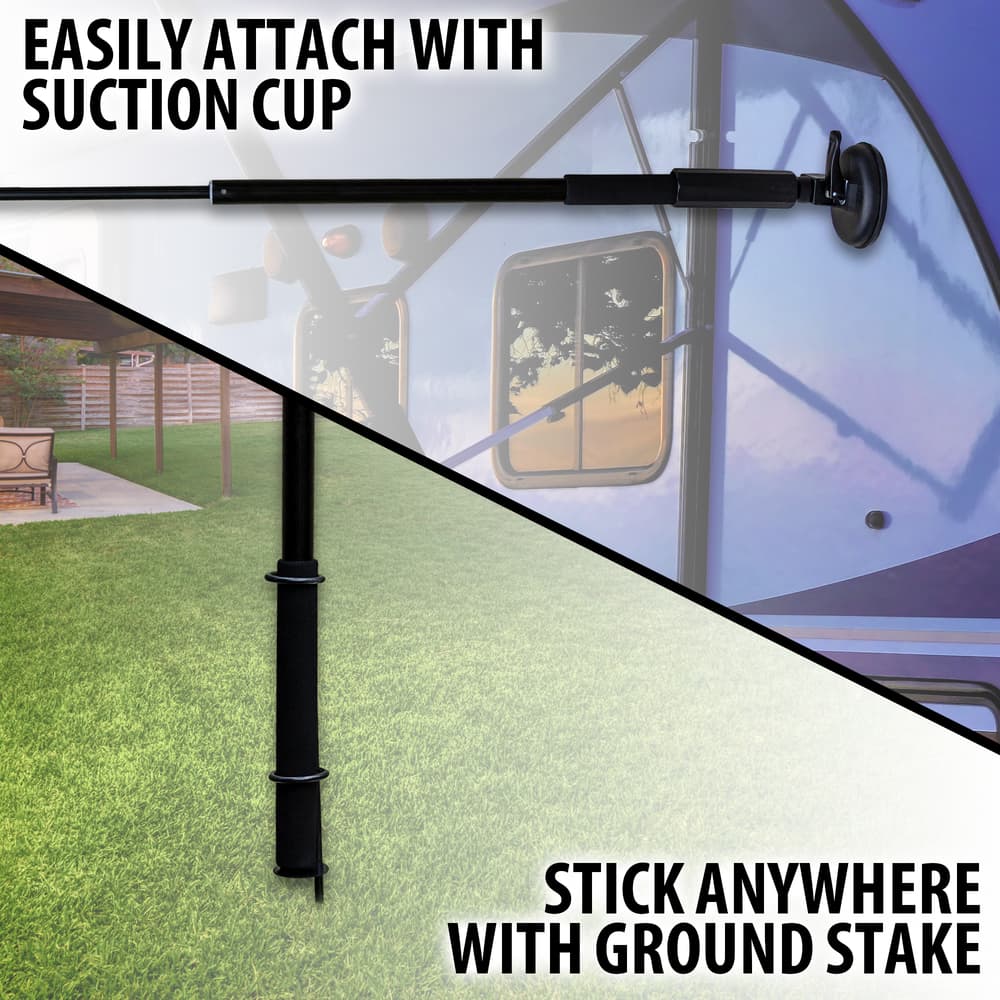 Full image showing the two different ways to place the Apex9 Telescopic Camp Light. image number 1