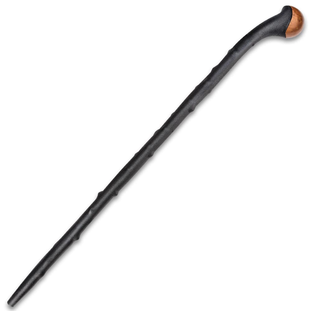 Shillelagh measures 37” with faux wood cap and black polypropylene construction. image number 1