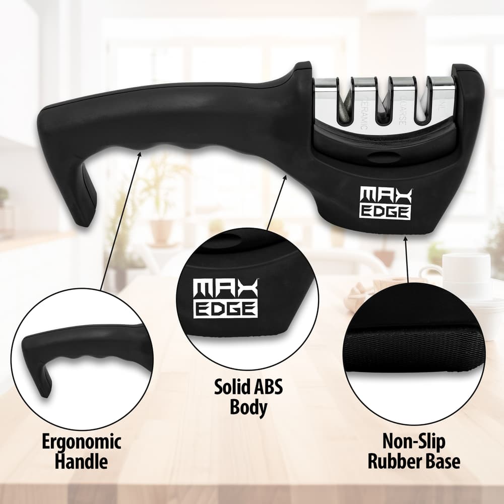 Details and features of the 3 Step Knife Sharpener. image number 1