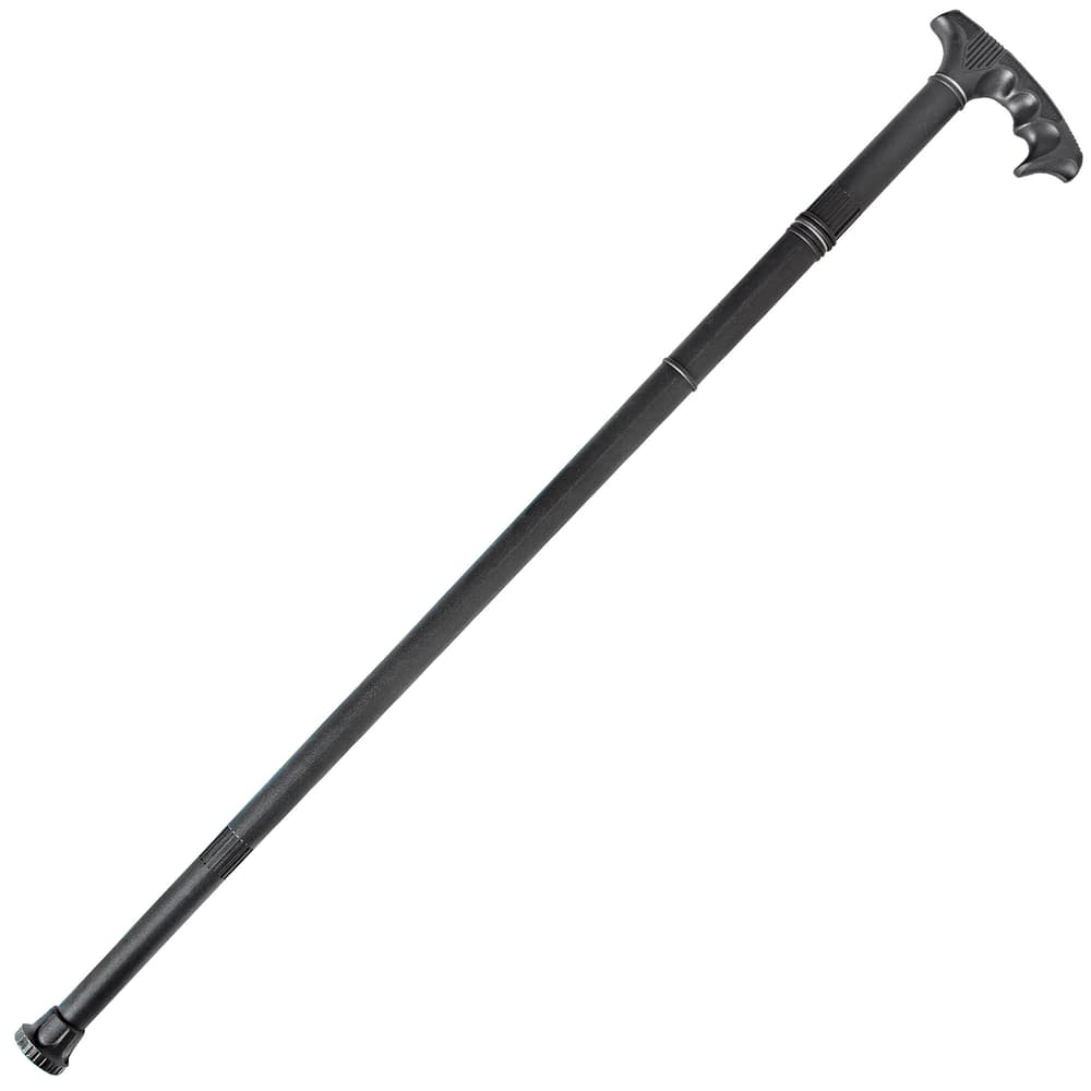 All black Honshu sword cane encased in tough exterior showcasing fiberglass-reinforced handle image number 1
