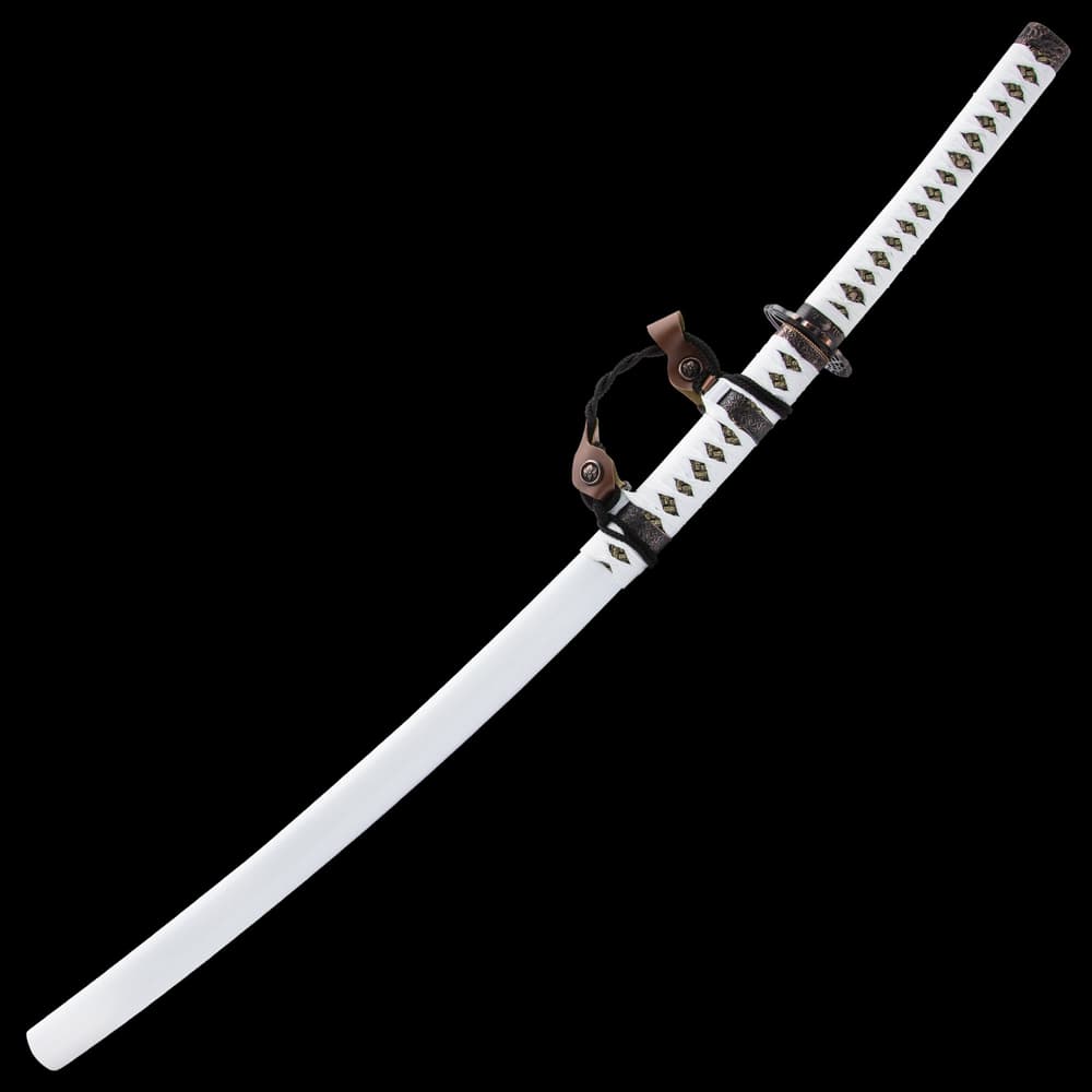 The scabbard also features a genuine leather and black cord cavalry hanger making it easy to carry the sword at your side image number 1