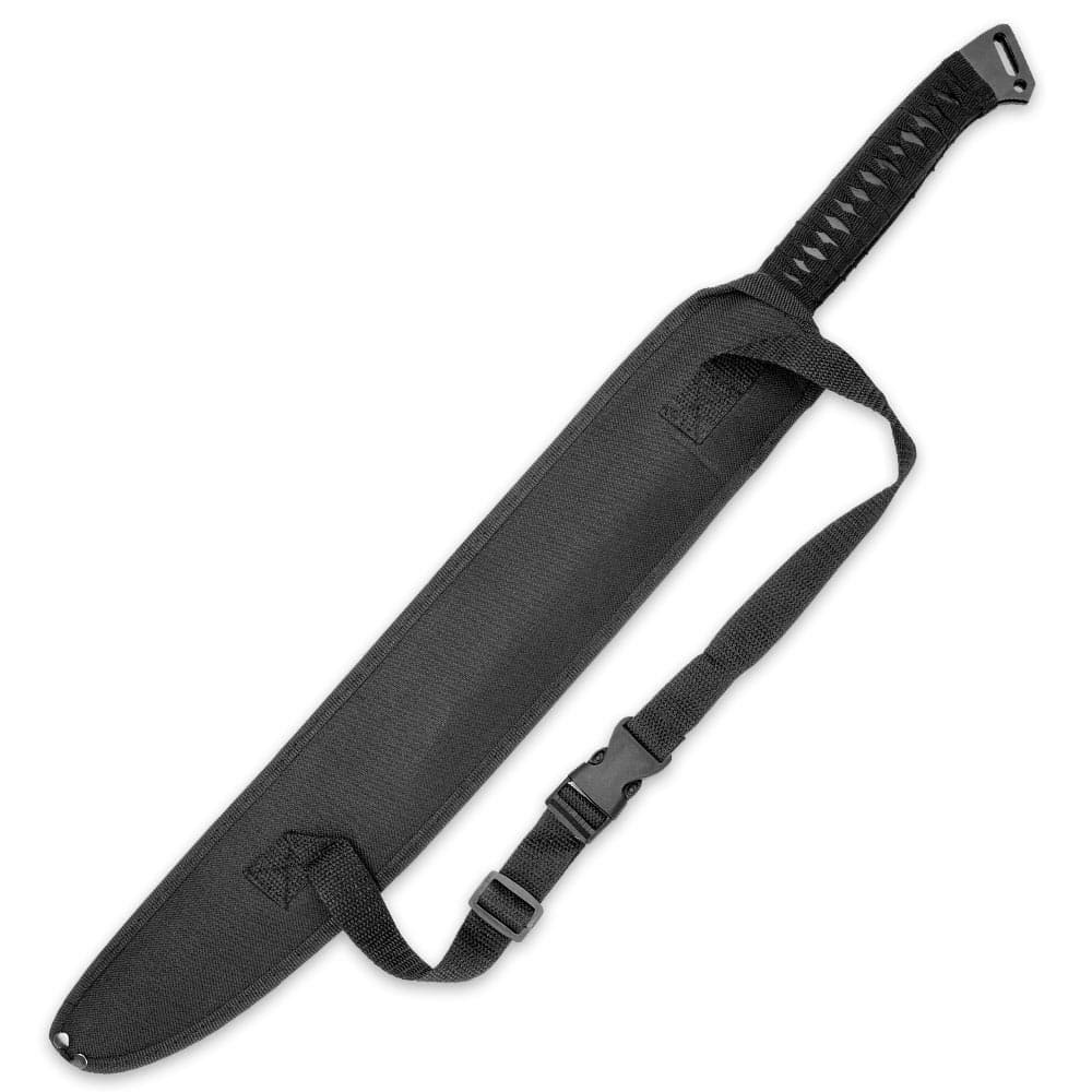 Black nylon twin sword sheath with strap image number 1