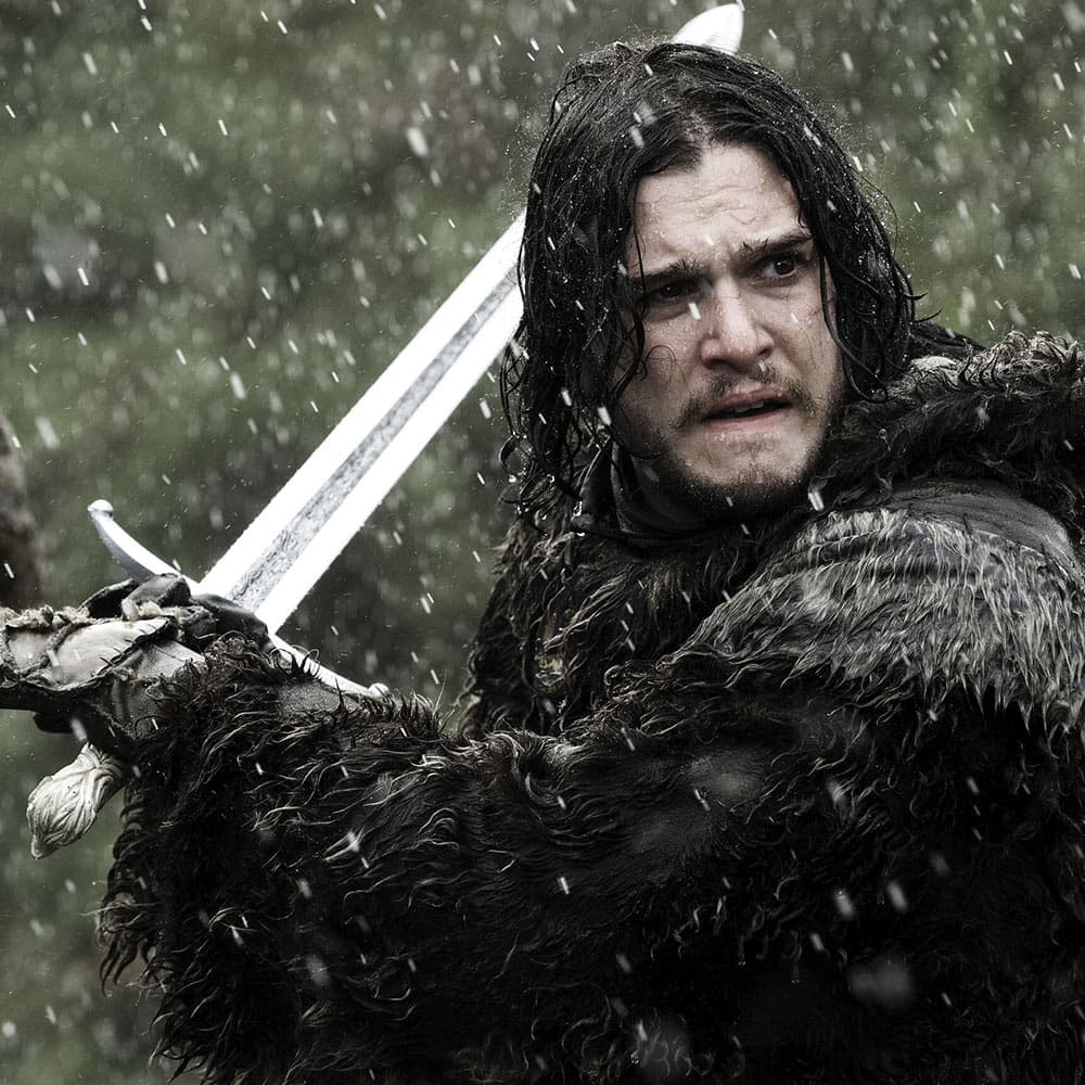 Game of Thrones character Jon Snow is shown holding the Longclaw Sword. image number 1