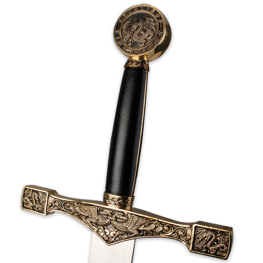 Legends In Steel Excalibur Deluxe Sword WIth Gold Finish image number 1