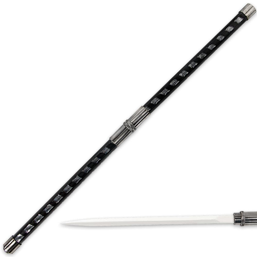 The twin ninja sword sticks lock together, forming a 33 1/4" club. image number 1