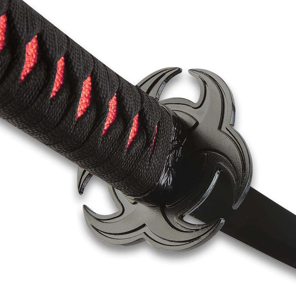 The Samurai wrapped handle has a metal alloy bio-hazard tsuba image number 1