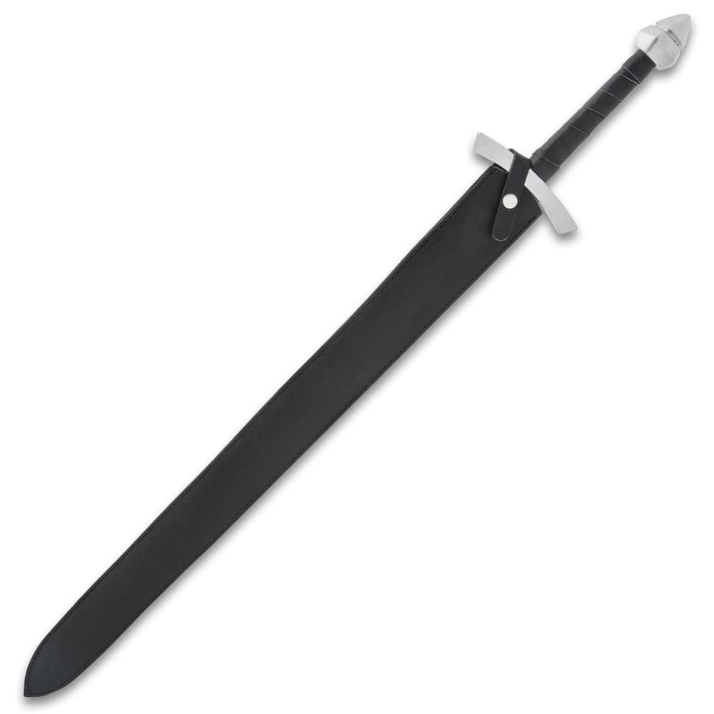 The reproduction sword come with a leather scabbard image number 1