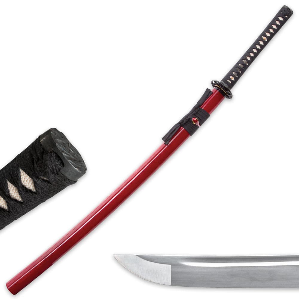 Musashi Clay Tempered 1060 Carbon Steel Katana Sword image number 1