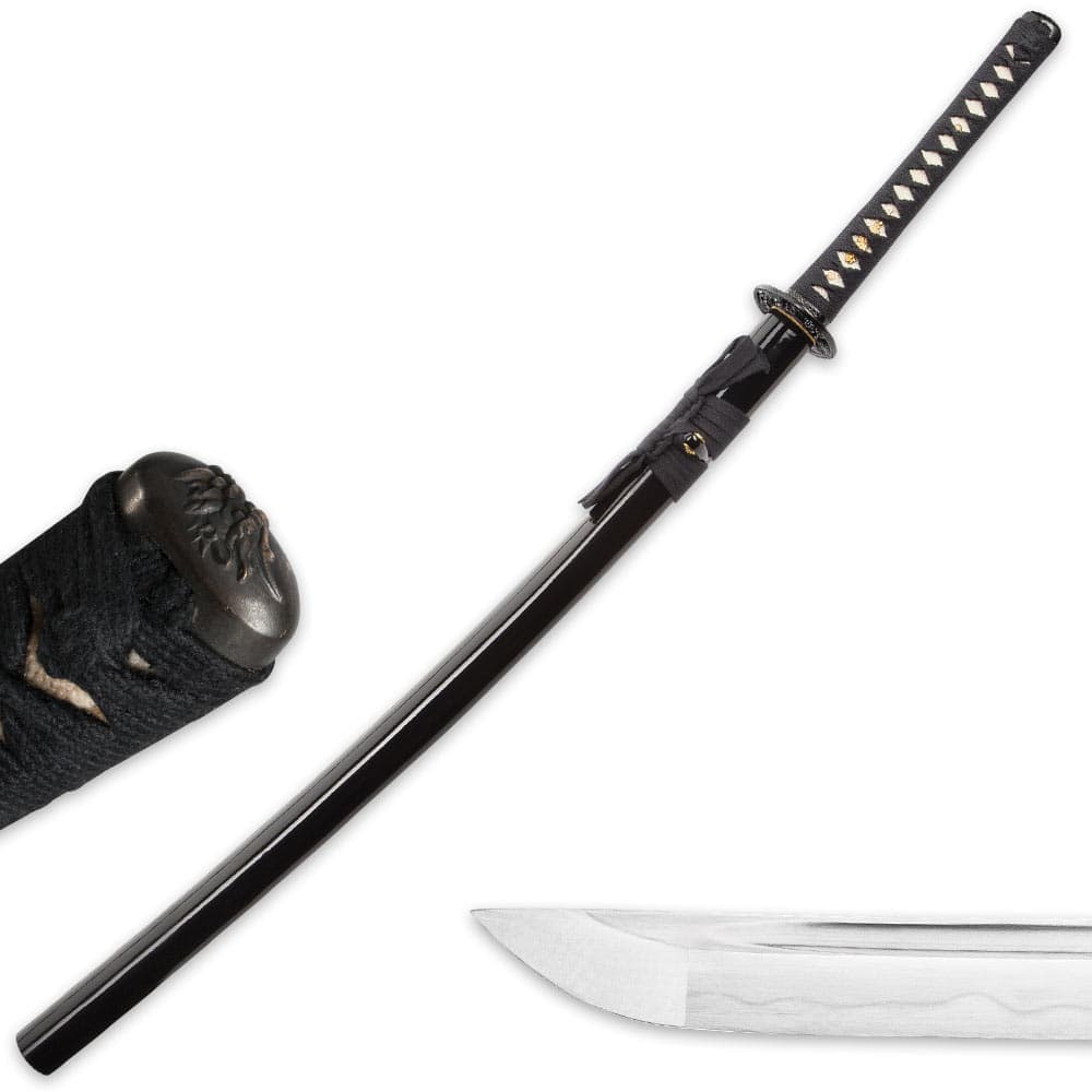 Musashi 1060 Carbon Steel Clay Tempered Katana Sword image number 1
