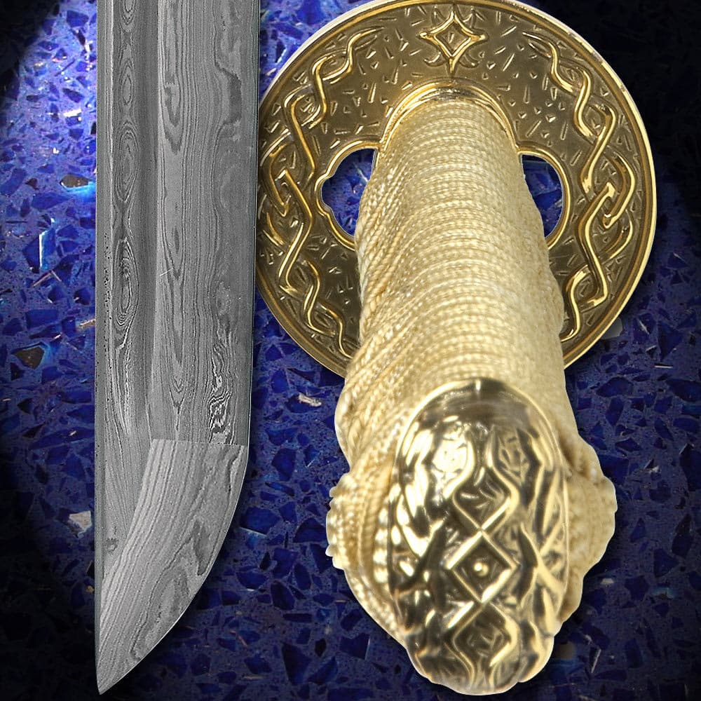 Shikoto Black Kogane Dynasty Forged Tachi Sword Damascus image number 1