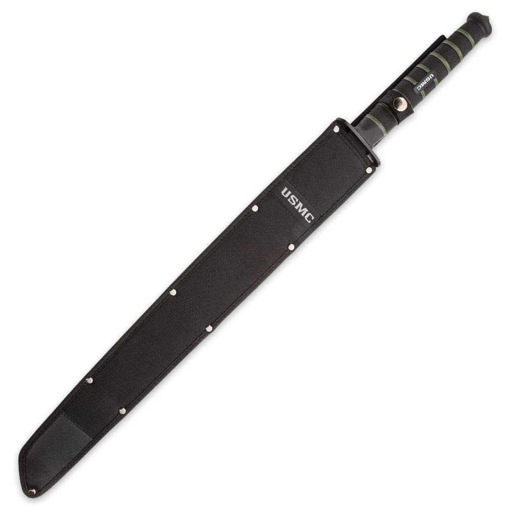 The sword comes with a nylon sheath with “USMC” embroidered on the front. image number 1