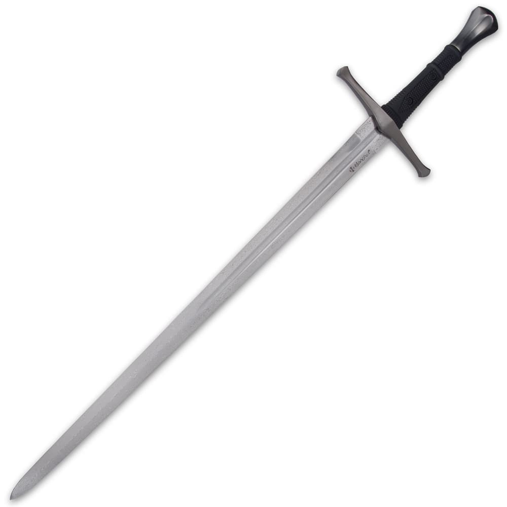 Single view of Honshu razor sharp damascus steel sword with black no slip tpr handle image number 1