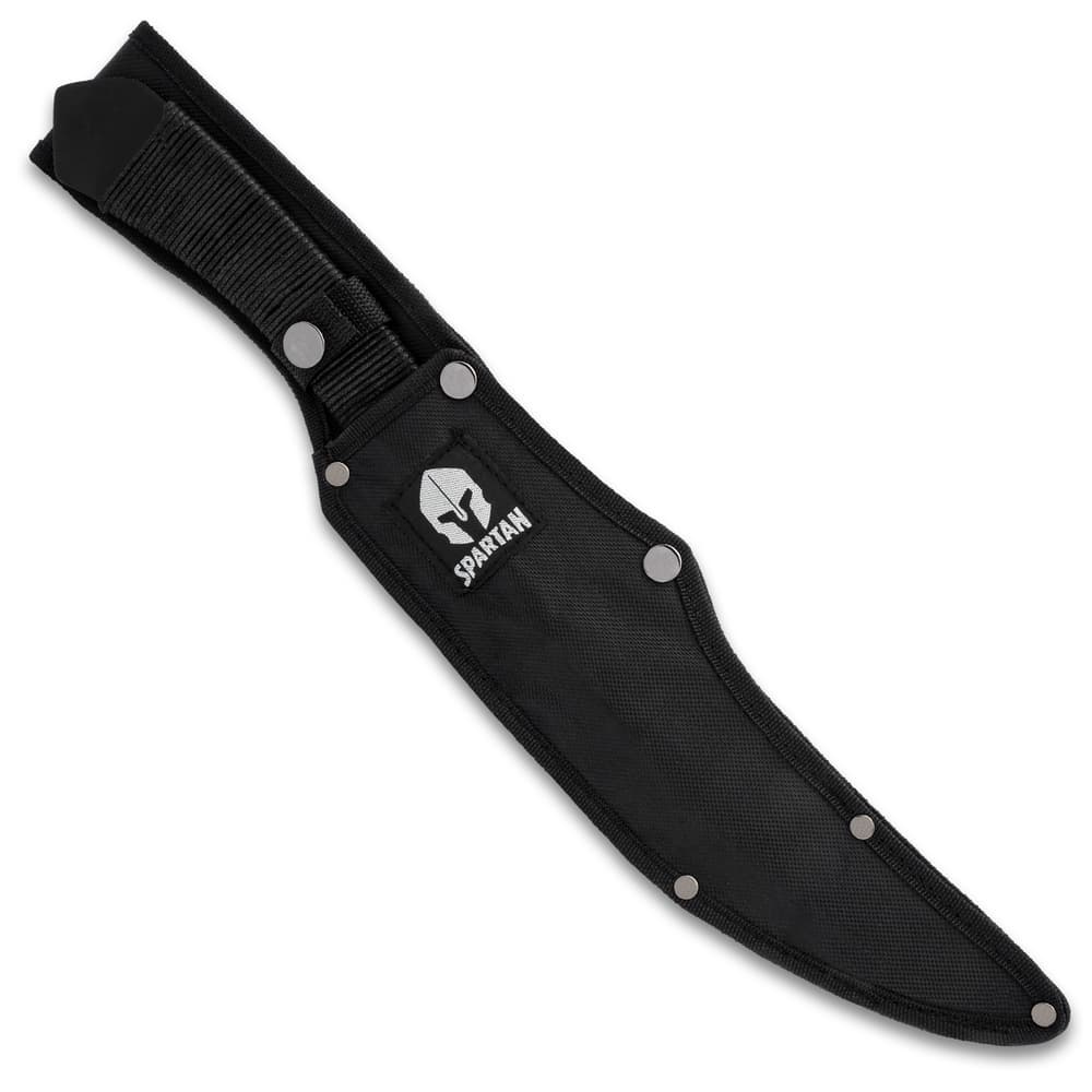 The throwing knife in its sheath image number 1